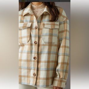 Anthropologie Avec les fillies | Jacket | Boxy Plaid Shirt Jacket | Nwt | Small